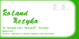 roland metyko business card